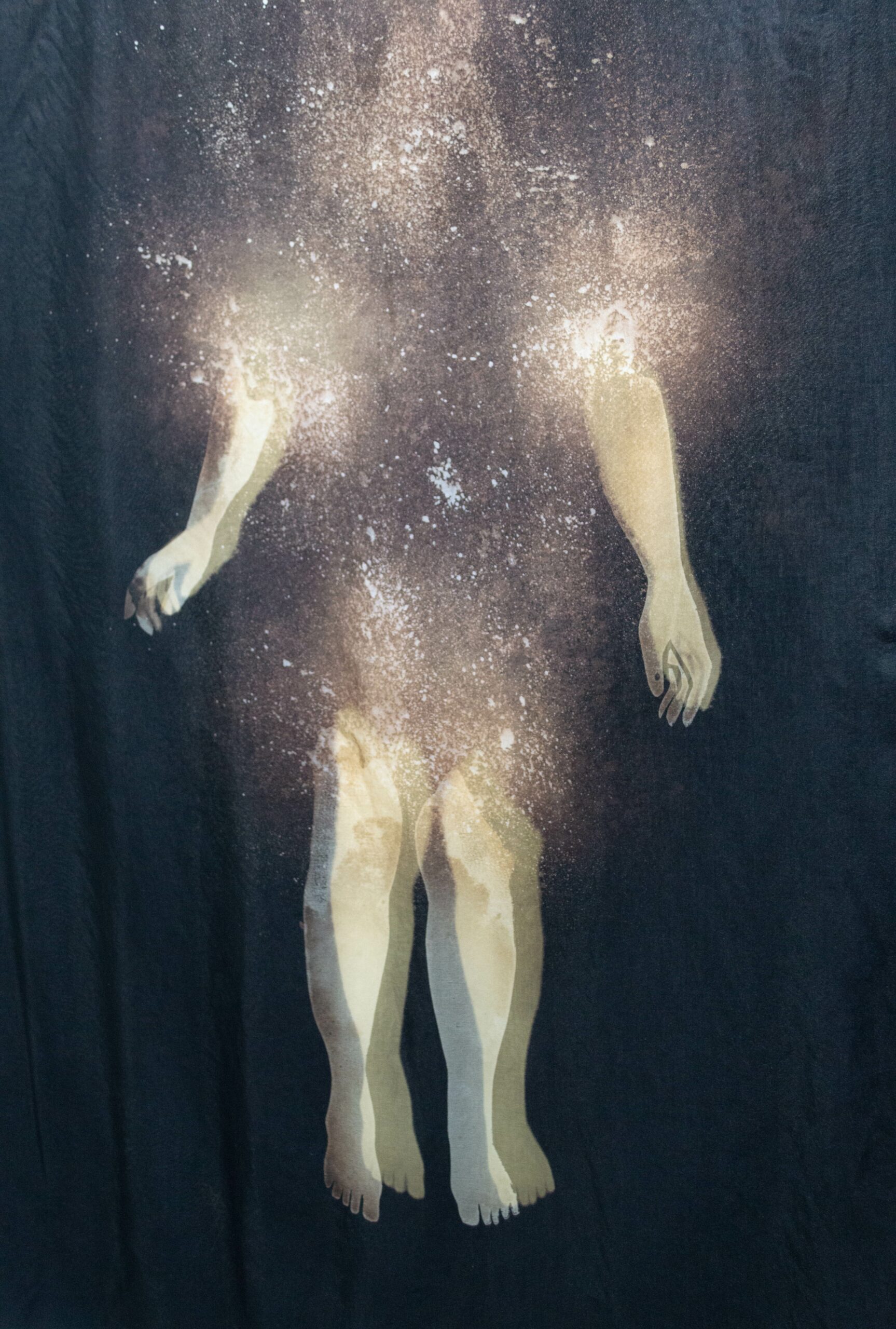 Artwork depicting a dissolving body