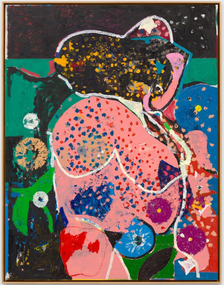 A colorful, abstract painting