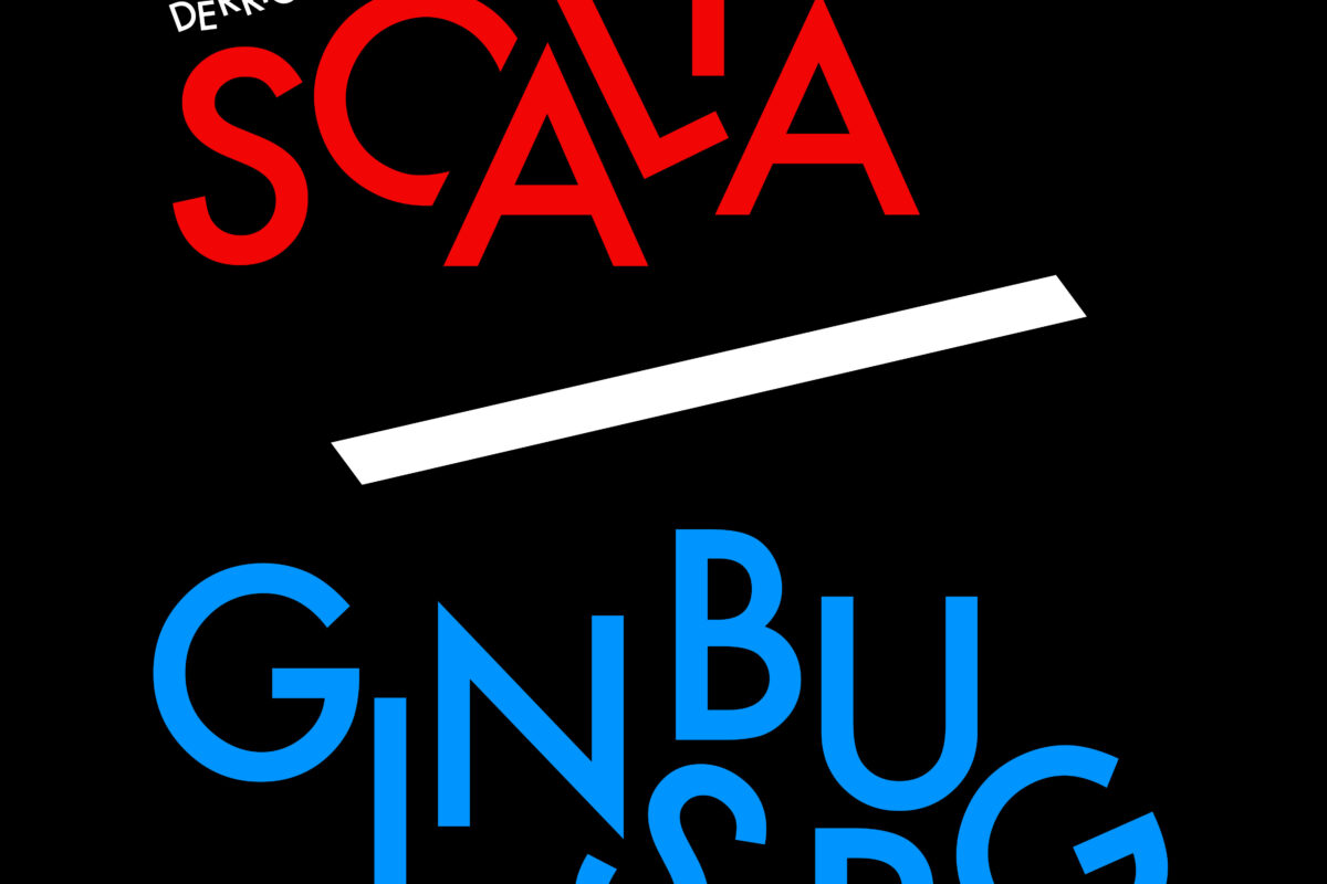 Red, white and blue text reads "Derrick Wang's Scalia Ginsburg