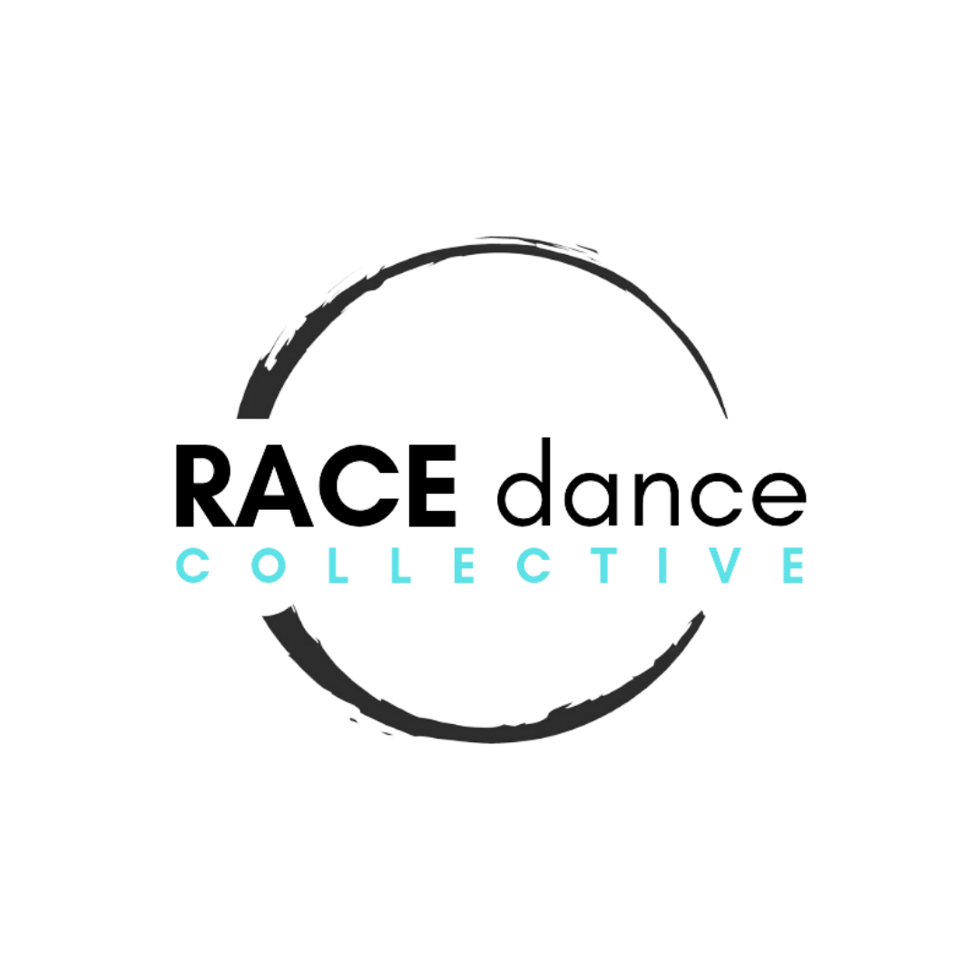 Logo that reads "RACE Dance Collective" inside a black circle