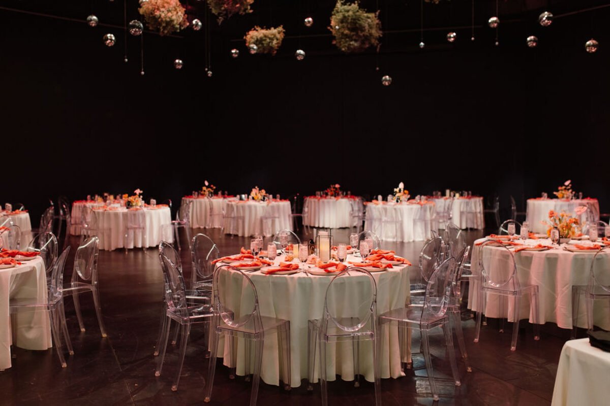 Te Ata Theater set up for a reception