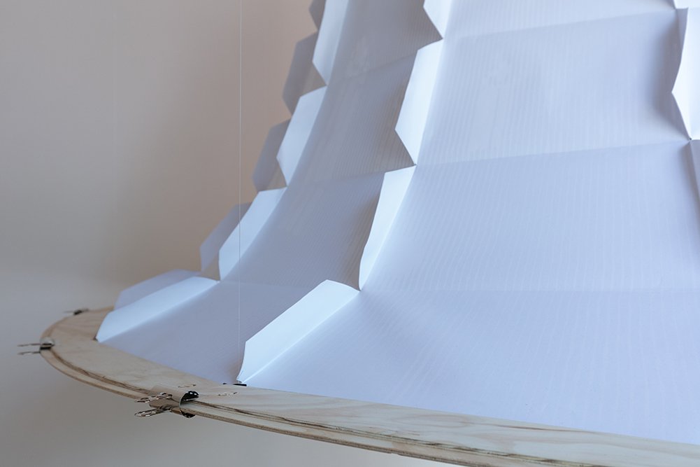 Close-up view of a cardboard dome