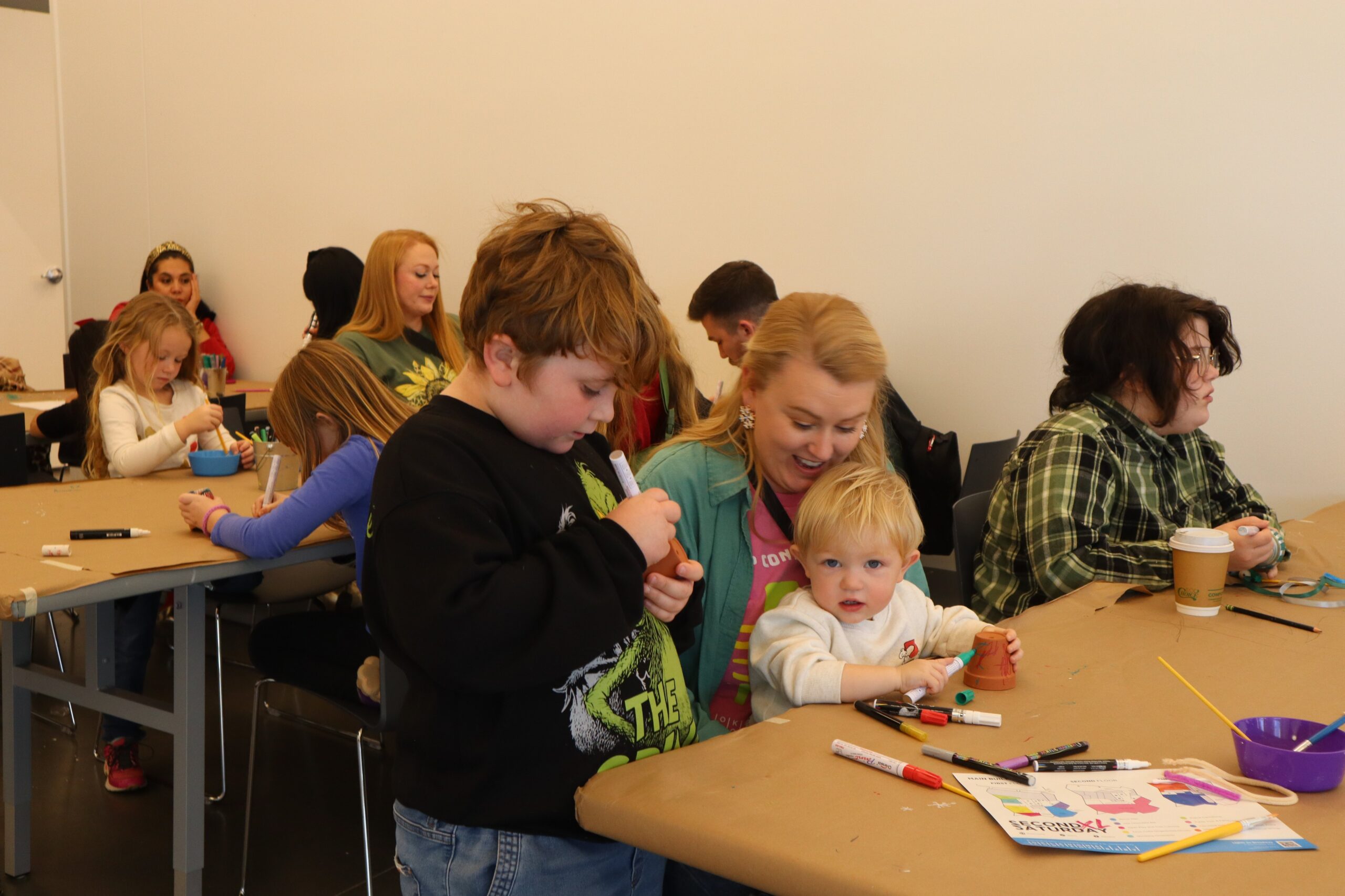 Second Saturday: Make with Mom! Decoupage Pots